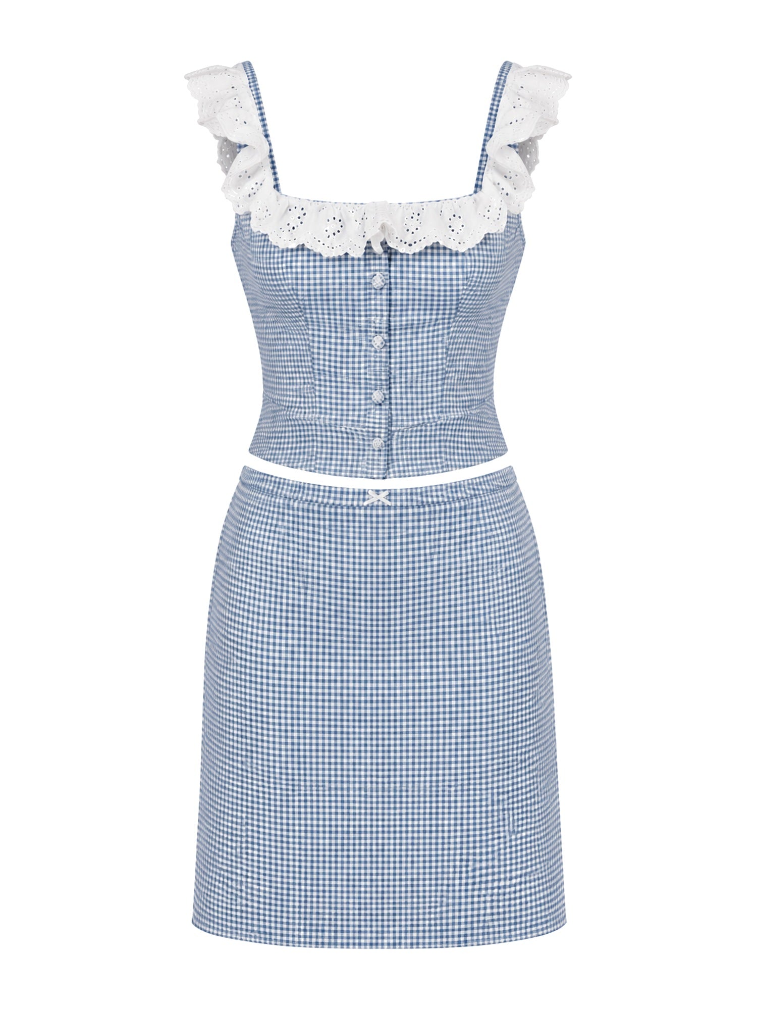 Danielle Guizio - Gingham Paloma Lace Midi Dress