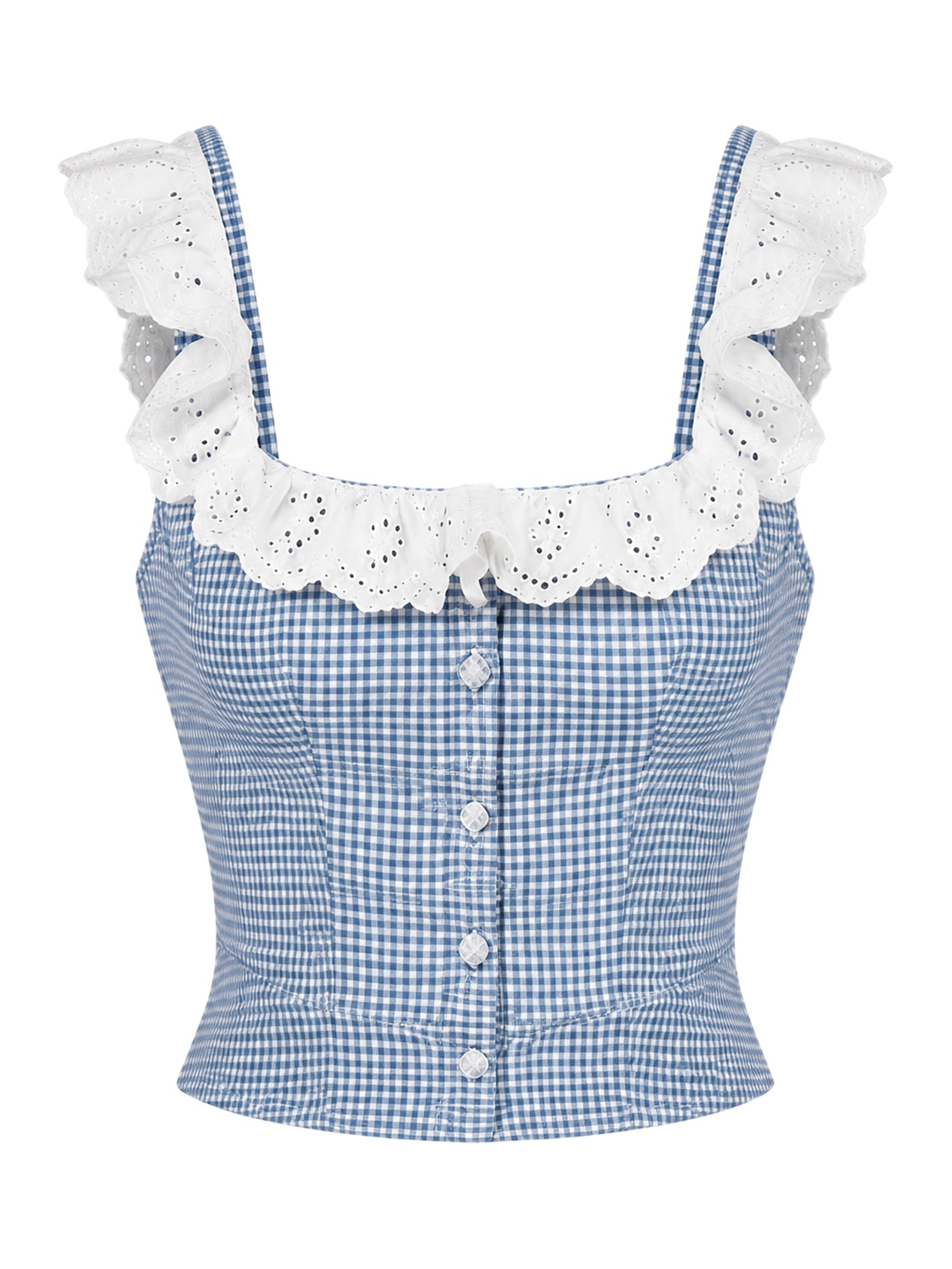 Danielle Guizio - Gingham Paloma Lace Midi Dress